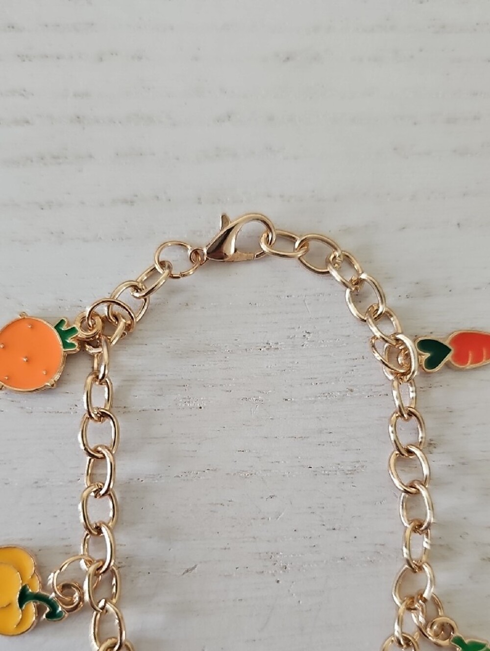 Gold-Tone Vegetable Charm Bracelet - Picture 2 of 6